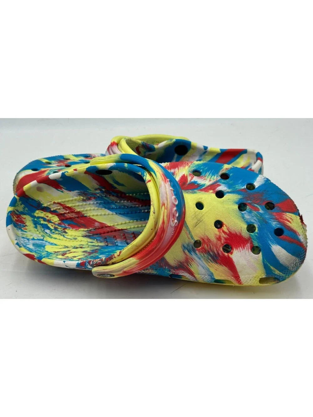 Crocs Classic Marbled Unisex Clogs M8/W10 Multi Round Toe Slip On Shoes 206867